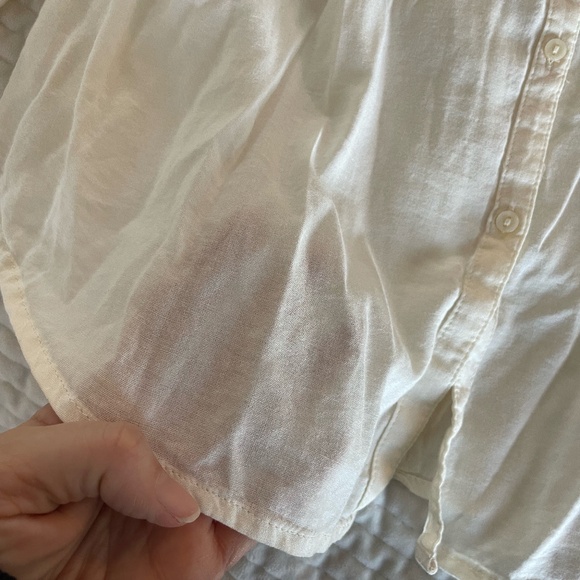 WOMENS OLD NAVY LINEN LOOK  ECRU/CREAM COLORED BUTTON BLOUSE SIZE MED NWT - Picture 7 of 10